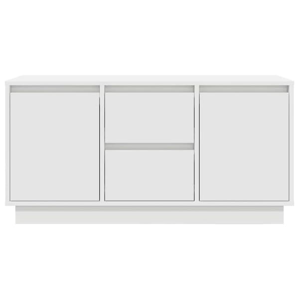 vidaXL TV-bänk med LED-lampor vit 100x41x50 cm