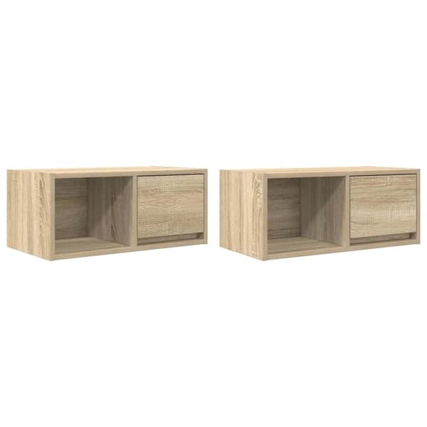 vidaXL TV-benker 2 stk sonoma eik 60x31x25,5 cm konstruert tre
