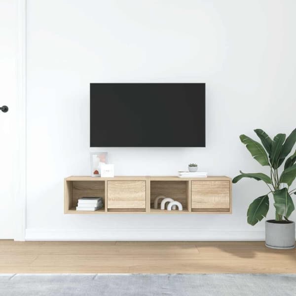 vidaXL TV-benker 2 stk sonoma eik 60x31x25,5 cm konstruert tre
