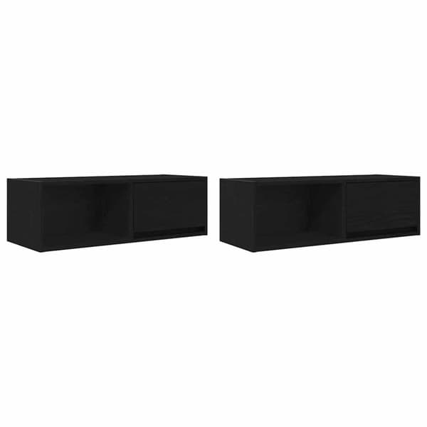 vidaXL TV-benker 2 stk svart eik 80x31x25,5 cm konstruert tre