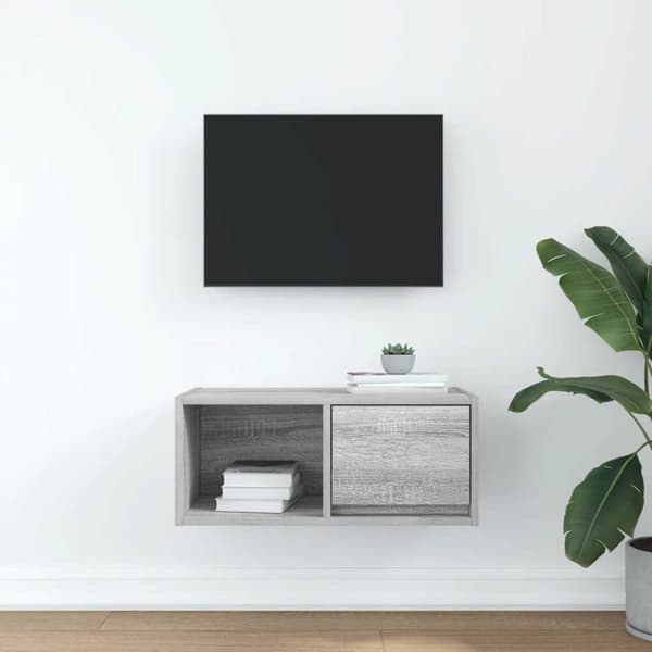vidaXL TV-bänk grå sonoma 60x31x25,5 cm konstruerat trä
