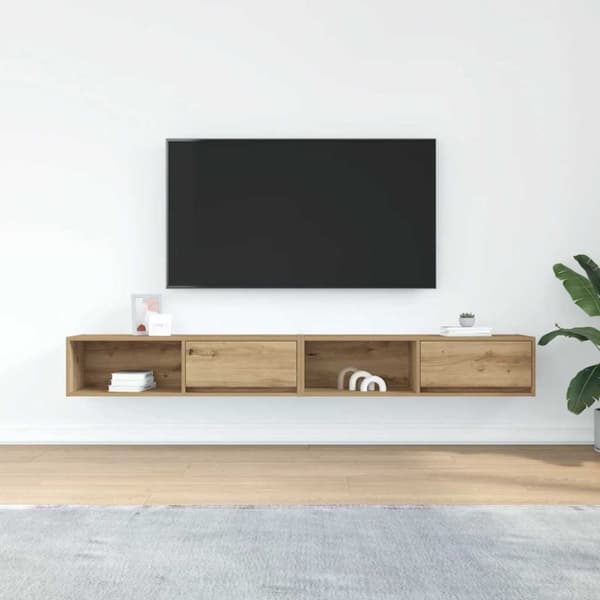 vidaXL tv-borde 2 stk. 100x31x25,5 cm konstrueret træ kunsteg