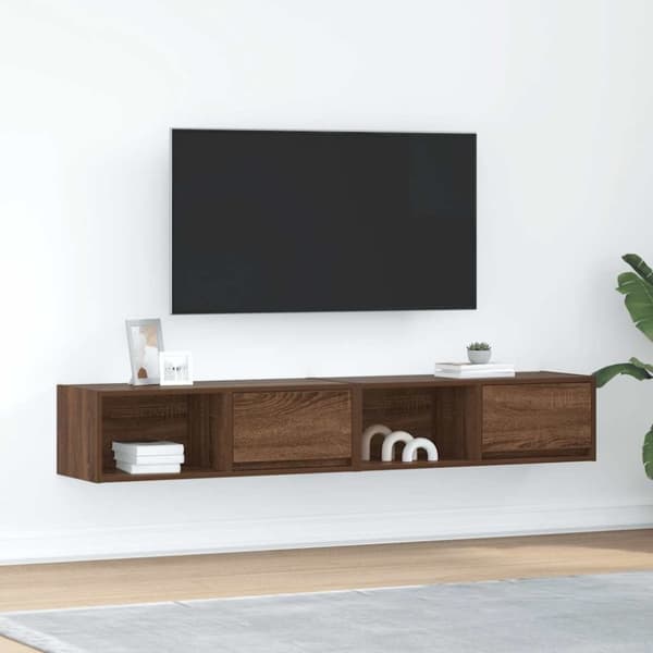 vidaXL tv-borde 2 stk. 80x31x25,5 cm konstrueret træ brunt egetræ