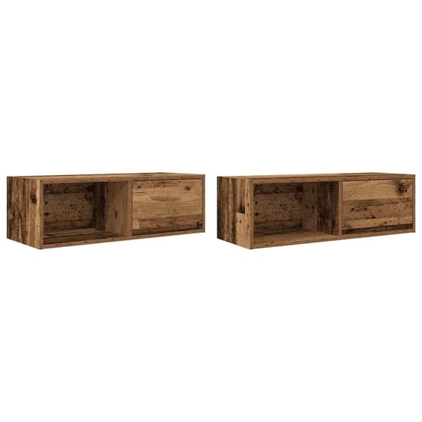 vidaXL tv-borde 2 stk. 80x31x25,5 cm konstrueret træ gammelt trælook
