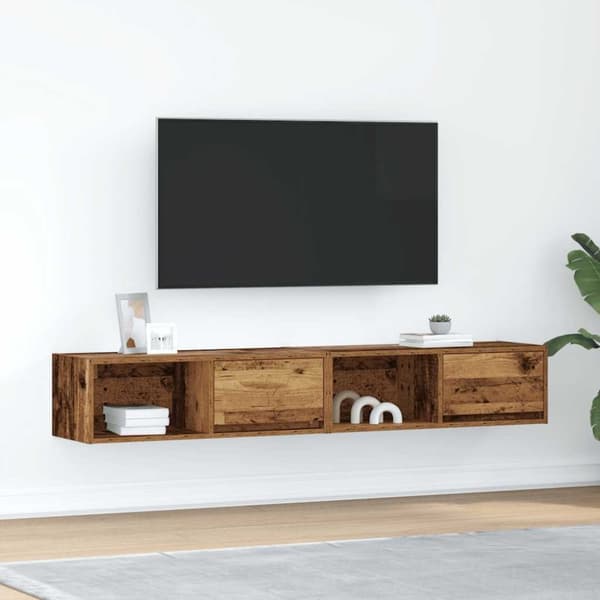 vidaXL tv-borde 2 stk. 80x31x25,5 cm konstrueret træ gammelt trælook