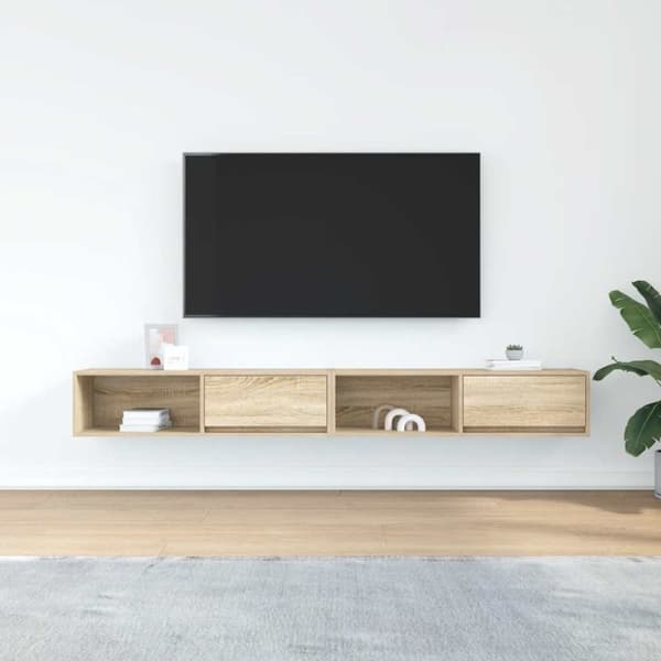 vidaXL tv-borde 2 stk. 100x31x25,5 cm konstrueret træ sonoma-eg