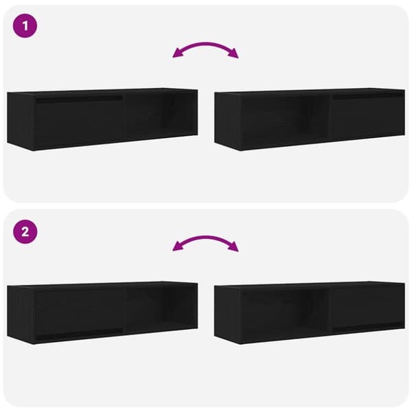 vidaXL tv-borde 2 stk. 100x31x25,5cm konstrueret træ sort egetræsfarve
