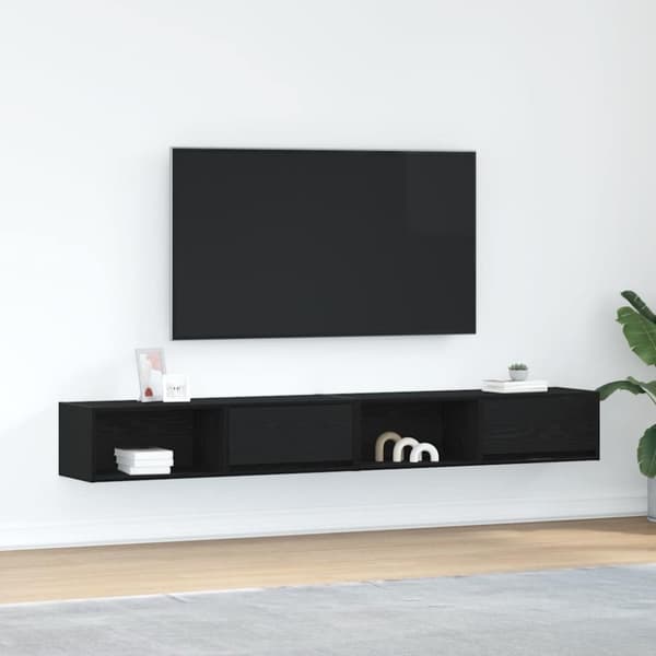 vidaXL tv-borde 2 stk. 100x31x25,5cm konstrueret træ sort egetræsfarve