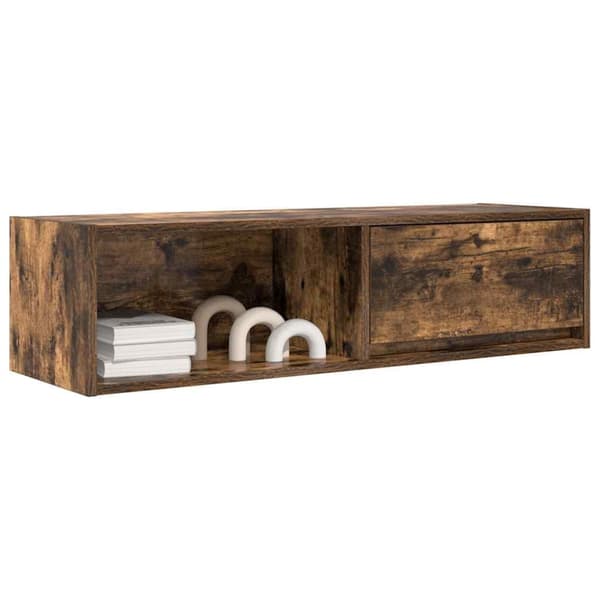 vidaXL TV-seinäkaappi 2 kpl savutammi 100x31x25,5 cm tekninen puu