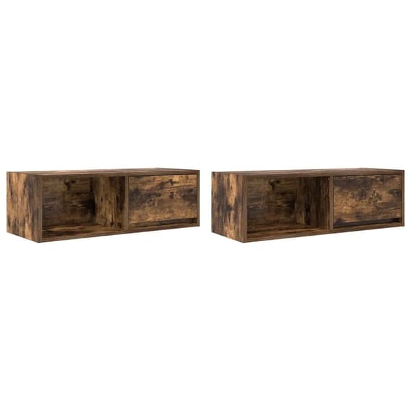 vidaXL tv-skabe 2 stk. 80x31x25,5 cm konstrueret træ røget egetræ