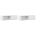 Miniatyrbilde 3 av 11: vidaXL TV-benker 2 stk hvit 100x31x25,5 cm konstruert tre