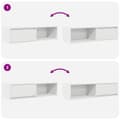 Miniatyrbilde 11 av 11: vidaXL TV-benker 2 stk hvit 100x31x25,5 cm konstruert tre