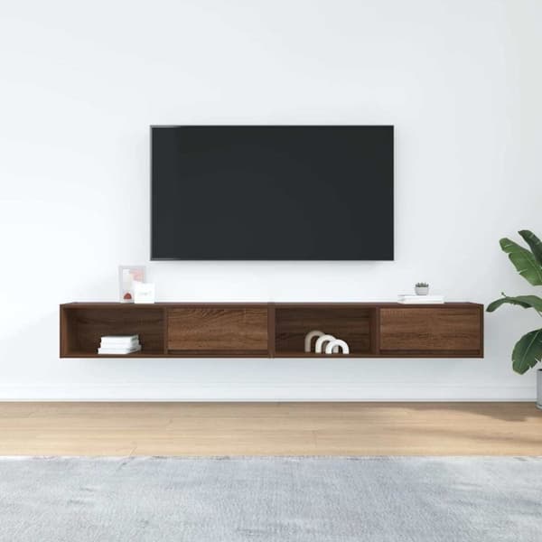 vidaXL TV-benker 2 stk brun eik 100x31x25,5 cm konstruert tre