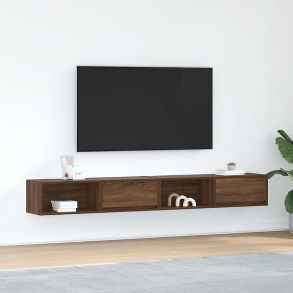 vidaXL TV-benker 2 stk brun eik 100x31x25,5 cm konstruert tre