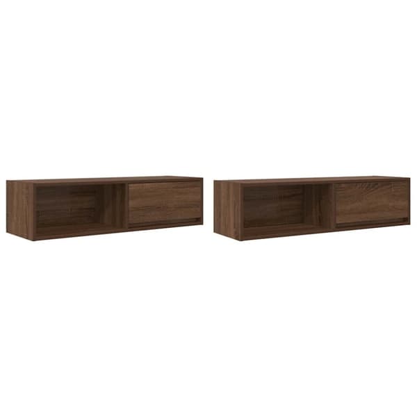 vidaXL TV-benker 2 stk brun eik 100x31x25,5 cm konstruert tre