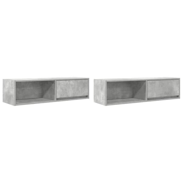 vidaXL TV-benker 2 stk betonggrå 100x31x25,5 cm konstruert tre