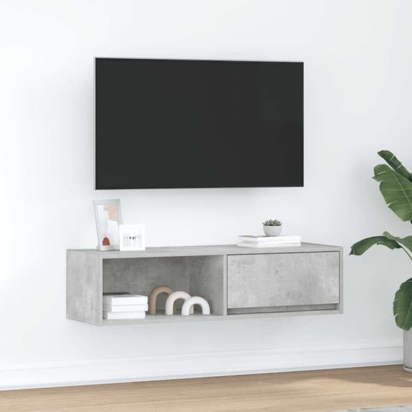 vidaXL tv-bord 100x31x25,5 cm konstrueret træ betongrå