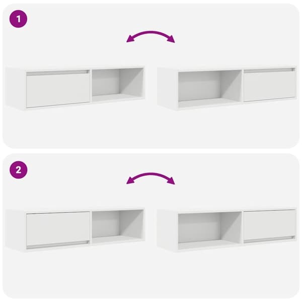 vidaXL tv-borde 2 stk. 100x31x25,5 cm konstrueret træ hvid