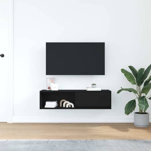 vidaXL TV-benk svart eik 100x31x25,5 cm konstruert tre