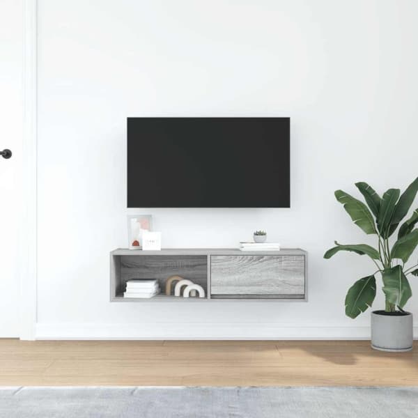 vidaXL TV-bänk grå sonoma 100x31x25,5 cm konstruerat trä