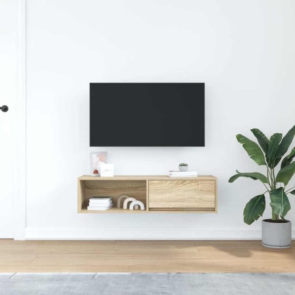 vidaXL tv-bord 100x31x25,5 cm konstrueret træ sonoma-eg
