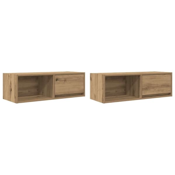 vidaXL tv-borde 2 stk. 80x31x25,5 cm konstrueret træ kunsteg