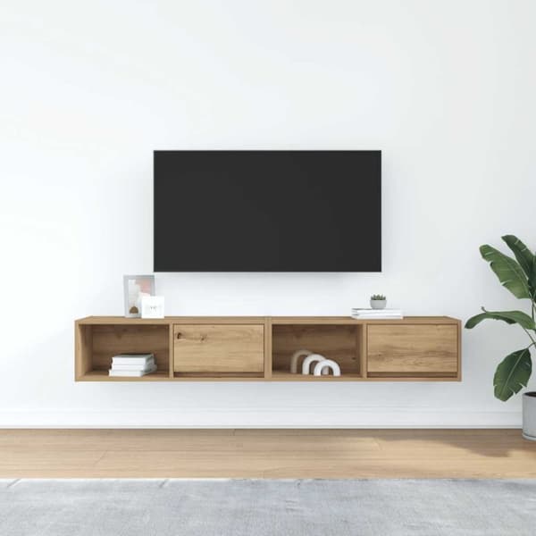 vidaXL tv-borde 2 stk. 80x31x25,5 cm konstrueret træ kunsteg