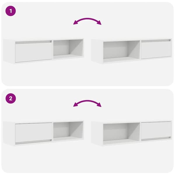 vidaXL TV-benk hvit 100x31x25,5 cm konstruert tre