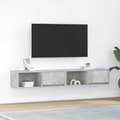 Miniatyrbilde 2 av 11: vidaXL TV-benker 2 stk betonggrå 80x31x25,5 cm konstruert tre