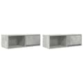 Miniatyrbilde 1 av 11: vidaXL TV-benker 2 stk betonggrå 80x31x25,5 cm konstruert tre