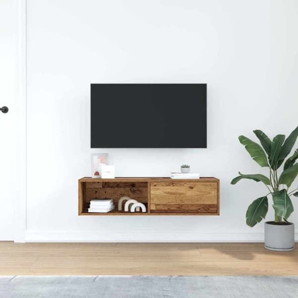 vidaXL TV-benk gammelt tre 100x31x25,5 cm konstruert tre