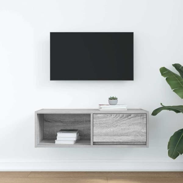 vidaXL TV-benk grå sonoma 80x31x25,5 cm konstruert tre