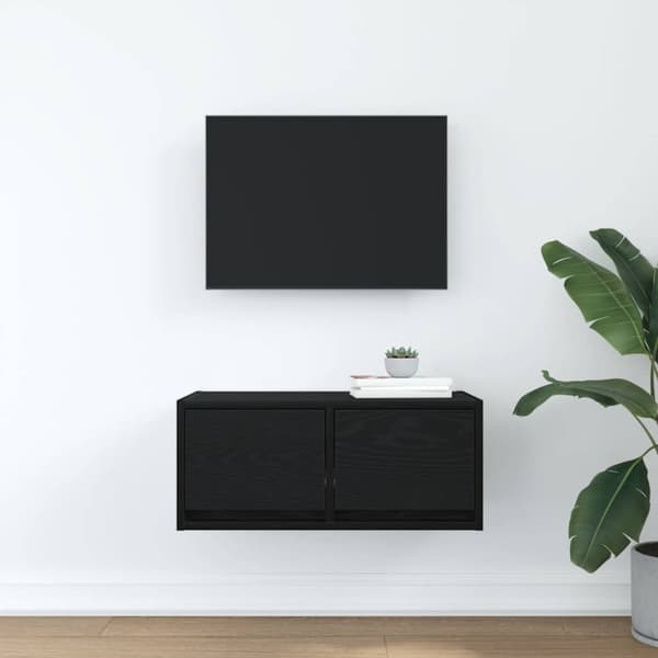 vidaXL tv-bord 60x31x25,5 cm konstrueret træ sort egetræsfarve