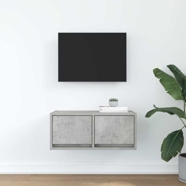 vidaXL TV-taso betoninharmaa 60x31x25,5 cm tekninen puu