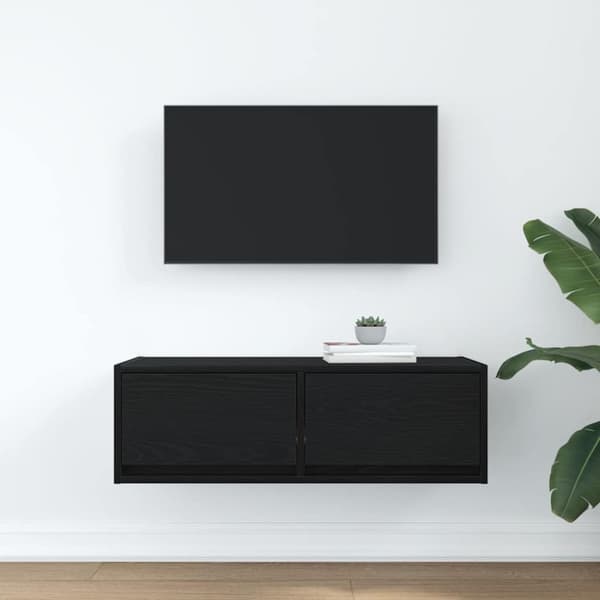 vidaXL tv-bord 80x31x25,5 cm konstrueret træ sort egetræsfarve