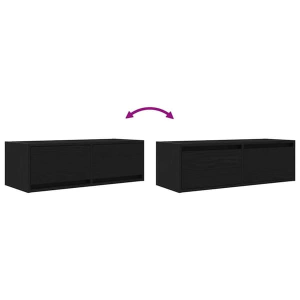 vidaXL tv-bord 80x31x25,5 cm konstrueret træ sort egetræsfarve