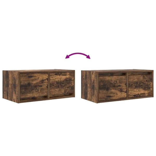 vidaXL TV-benker 2 stk røkt eik 60x31x25,5 cm konstruert tre