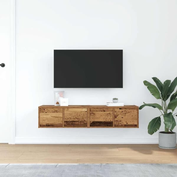 vidaXL tv-borde 2 stk. 60x31x25,5 cm konstrueret træ gammelt trælook