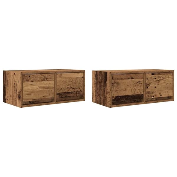 vidaXL tv-borde 2 stk. 60x31x25,5 cm konstrueret træ gammelt trælook