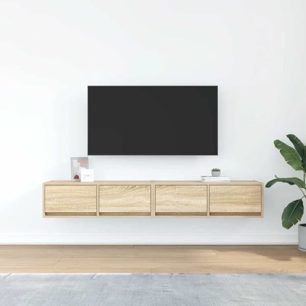 vidaXL TV-seinäkaapit 2 kpl sonoma-tammi 80x31x25,5 cm tekninen puu