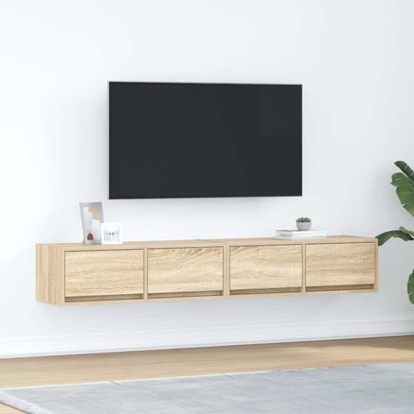 vidaXL TV-seinäkaapit 2 kpl sonoma-tammi 80x31x25,5 cm tekninen puu