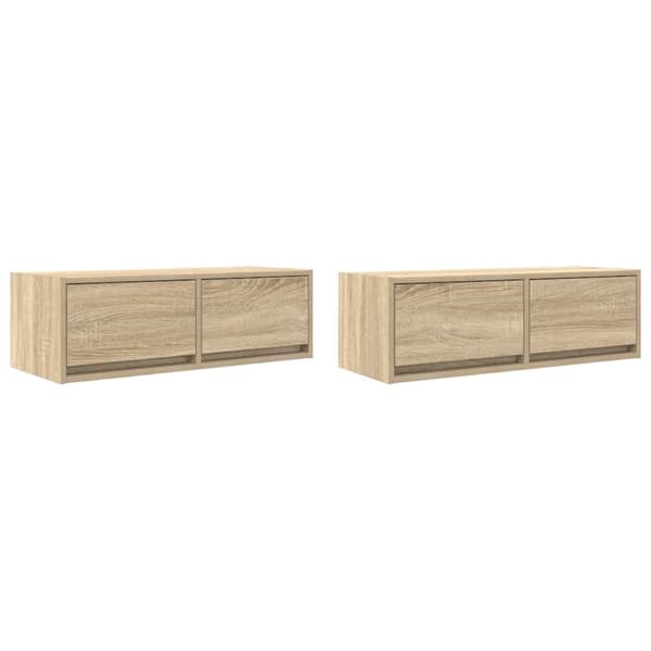 vidaXL TV-seinäkaapit 2 kpl sonoma-tammi 80x31x25,5 cm tekninen puu