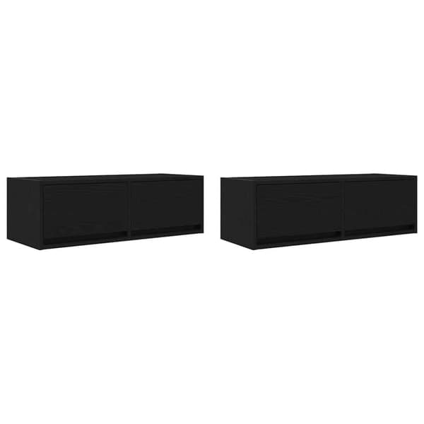 vidaXL TV-bänkar 2 st svart ek 80x31x25,5 cm konstruerat trä