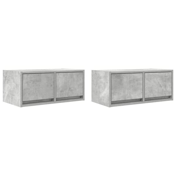 vidaXL TV-seinäkaapit 2 kpl betoninharmaa 60x31x25,5 cm tekninen puu
