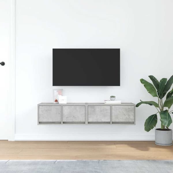 vidaXL TV-seinäkaapit 2 kpl betoninharmaa 60x31x25,5 cm tekninen puu