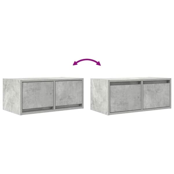 vidaXL TV-seinäkaapit 2 kpl betoninharmaa 60x31x25,5 cm tekninen puu