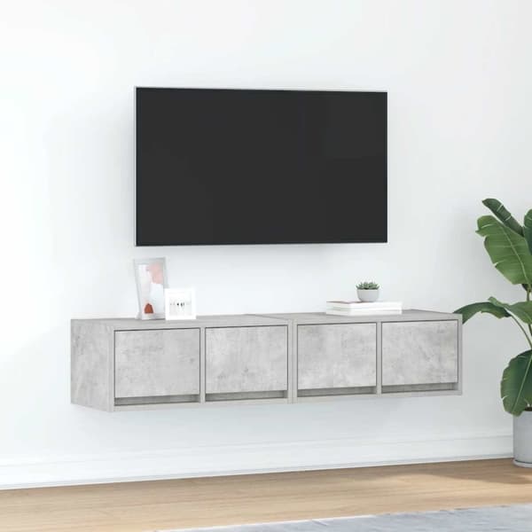 vidaXL TV-seinäkaapit 2 kpl betoninharmaa 60x31x25,5 cm tekninen puu