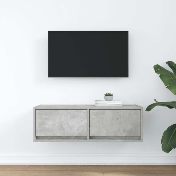 vidaXL tv-bord 80x31x25,5 cm konstrueret træ betongrå