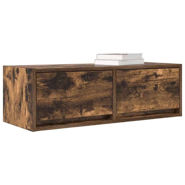 vidaXL TV-bänk rökt ek 80x31x25,5 cm konstruerat trä