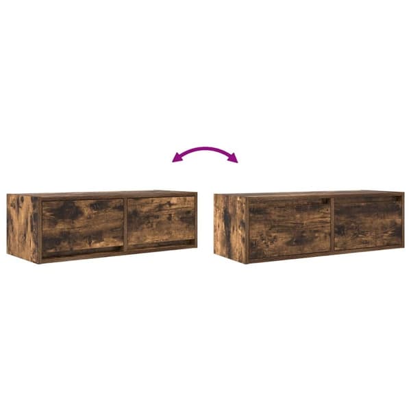 vidaXL TV-bänk rökt ek 80x31x25,5 cm konstruerat trä
